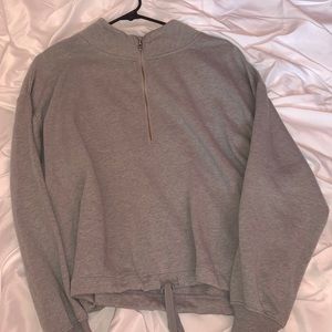 Old navy gray quarter zip drawstring sweatshirt